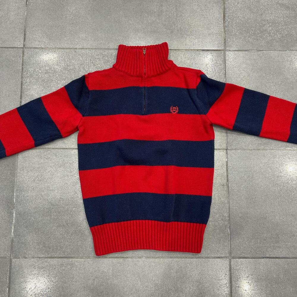 Red and navy striped chaps